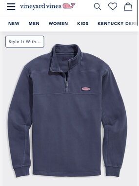 Vineyard Vines Navy Quarter-Zip Pullover